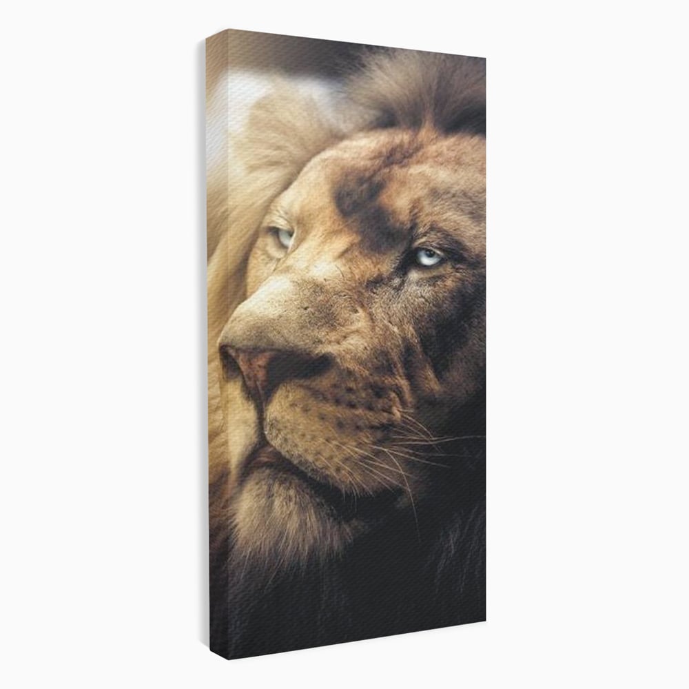 Tablou canvas cu tablou canvas cu chip de leu, fara rama, pe sasiu de lemn